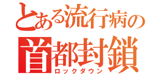 とある流行病の首都封鎖（ロックダウン）