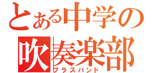 とある中学の吹奏楽部（ブラスバンド）