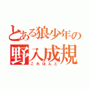 とある狼少年の野入成規（これほんと）