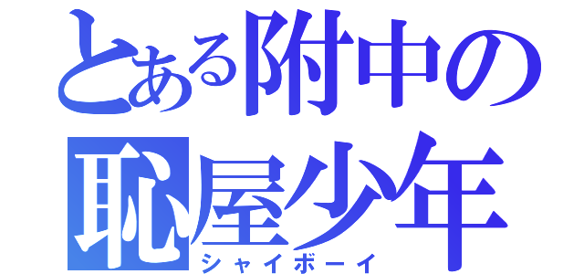 とある附中の恥屋少年（シャイボーイ）