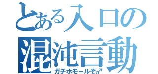 とある入口の混沌言動（ガチホモールぞ♂）