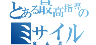 とある最高指導者のミサイル記録（金正恩）