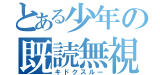 とある少年の既読無視（キドクスルー）