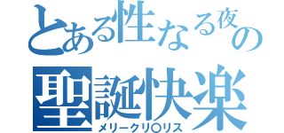 とある性なる夜の聖誕快楽（メリークリ〇リス）