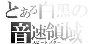 とある白黒の音速領域（スピードスター）