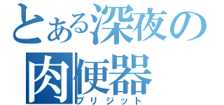 とある深夜の肉便器（ブリジット）