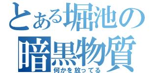 とある堀池の暗黒物質（何かを放ってる）