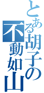 とある胡子の不動如山（）