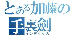 とある加藤の手裏劍（インデックス）