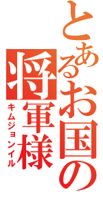 とあるお国の将軍様（キムジョンイル）