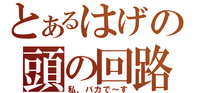 とあるはげの頭の回路（私、バカで～す）