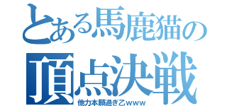 とある馬鹿猫の頂点決戦（他力本願過ぎ乙ｗｗｗ）