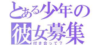 とある少年の彼女募集（付き合って？）