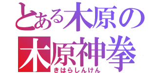 とある木原の木原神拳（きはらしんけん）