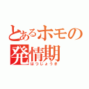 とあるホモの発情期（はつじょうき）