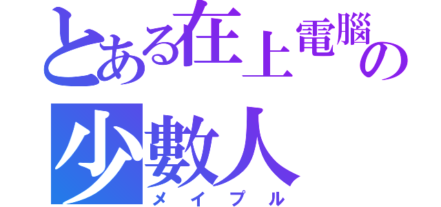 とある在上電腦課の少數人（メイプル）