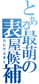 とある最萌の表屋候補（ひとでぶそく）