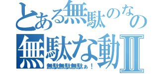 とある無駄のない無駄な動きだけのの無駄な動画Ⅱ（無駄無駄無駄ぁ！）