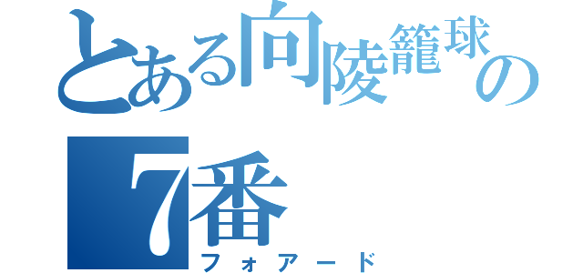 とある向陵籠球部の７番（フォアード）