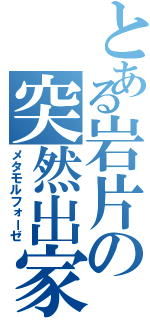 とある岩片の突然出家（メタモルフォーゼ）