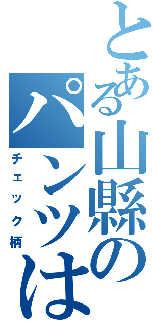 とある山縣のパンツは（チェック柄）