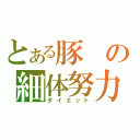 とある豚の細体努力（ダイエット）