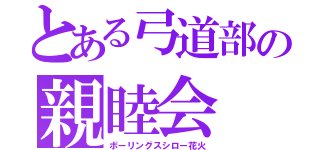 とある弓道部の親睦会（ボーリングスシロー花火）