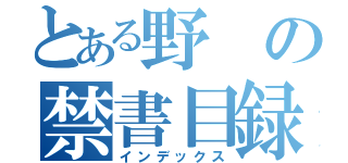 とある野の禁書目録（インデックス）