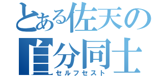 とある佐天の自分同士（セルフセスト）