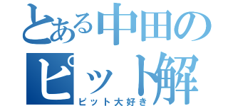 とある中田のピット解体（ピット大好き）