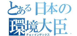 とある日本の環境大臣（Ｆｏｒインデックス）