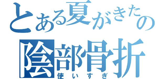 とある夏がきたの陰部骨折（使いすぎ）