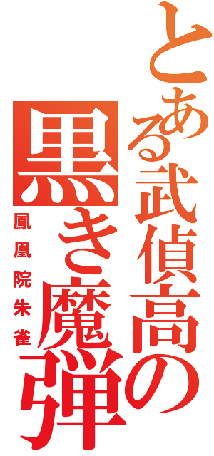 とある武偵高の黒き魔弾（鳳凰院朱雀）