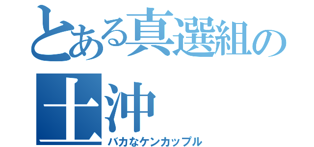 とある真選組の土沖（バカなケンカップル）