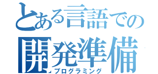 とある言語での開発準備（プログラミング）