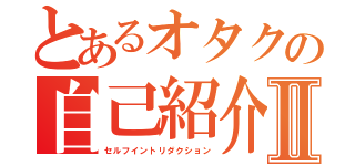 とあるオタクの自己紹介Ⅱ（セルフイントリダクション）