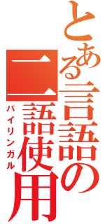 とある言語の二語使用者（バイリンガル）