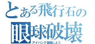 とある飛行石の眼球破壊（アイバンク登録しよう）