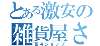 とある激安の雑貨屋さん（百円ショップ）