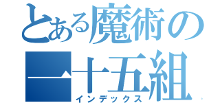 とある魔術の一十五組（インデックス）