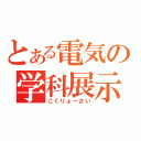 とある電気の学科展示（こくりょーさい）