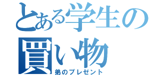 とある学生の買い物（弟のプレゼント）