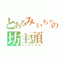 とあるみぃちゃんの坊主頭（インデックス）