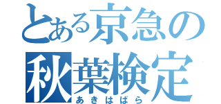 とある京急の秋葉検定（あきはばら）