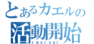 とあるカエルの活動開始（ｒｅｖｉｖａｌ）