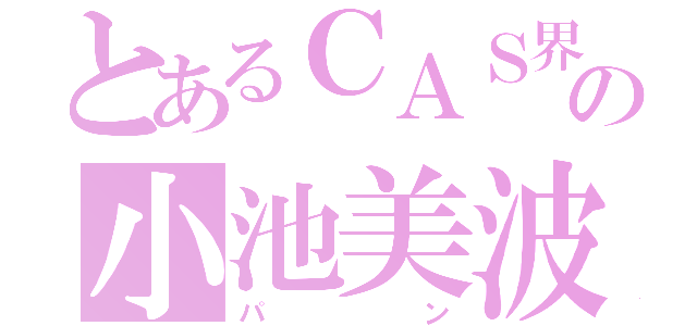 とあるＣＡＳ界の小池美波（パン）