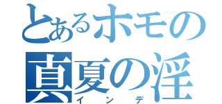 とあるホモの真夏の淫夢（インデ）