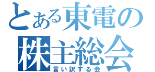 とある東電の株主総会（言い訳する会）