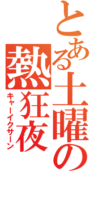 とある土曜の熱狂夜（キャーイクサーン）