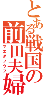 とある戦国の前田夫婦Ⅱ（マエダフウフ）